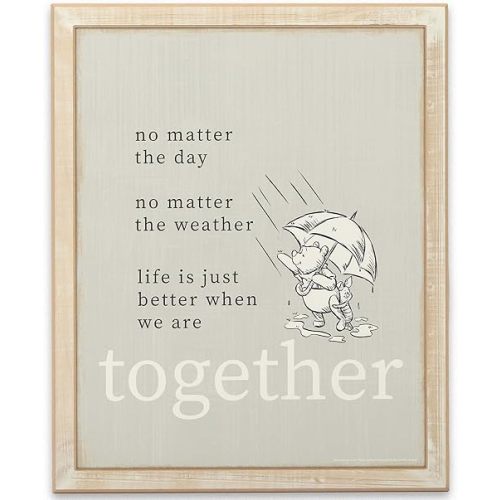 Open Road Brands Disney Winnie the Pooh and Piglet Better Together Wood Wall Decor For Nursery, Bedroom or Play Room