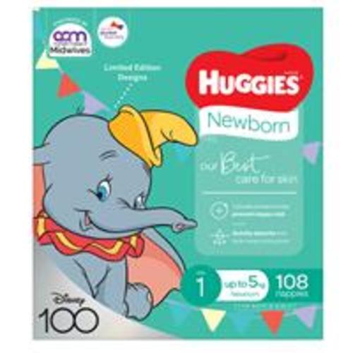 Buy Huggies SkinProtect Premium Nappies Size 1 Jumbo 108 Pack Online at Chemist Warehouse®