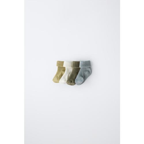 FOUR-PACK OF SOCKS IN VARIOUS COLORS - Mid-green | ZARA United States