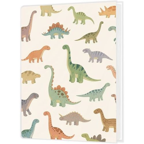 Cabana Bro Kids Photo Album Holds 36 4x6 Photos, Dinosaur Lover Gifts, Boho Colorful Dinosaur Toddler Small Photo Album Memory Keepsake Gift for Baby Shower Newborns Family