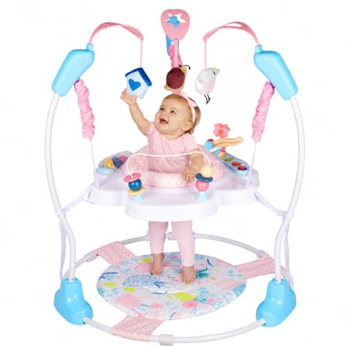Baby Activity Center, 3-in-1 Grow-with-Me Baby Jumper Activity Center, 360° Rotating Jumper & Bouncer with Interactive Toys, Music, Lights and 3 Adjustable Heights for Babies 6+ Months