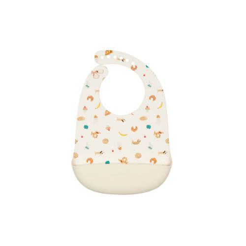 Silicone Bib Printed - French Breakfast