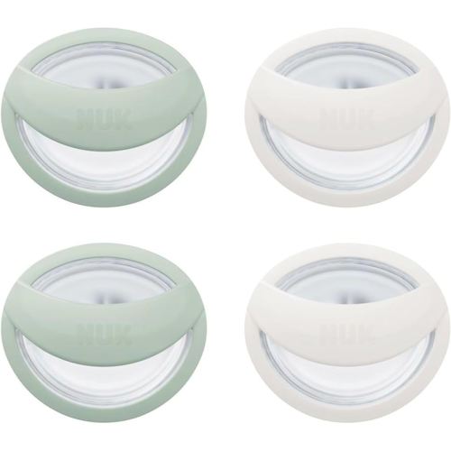 NUK Perfect Match Silicone Newborn Pacifier, for Ages 0-6m, 4 Pack, Green & White