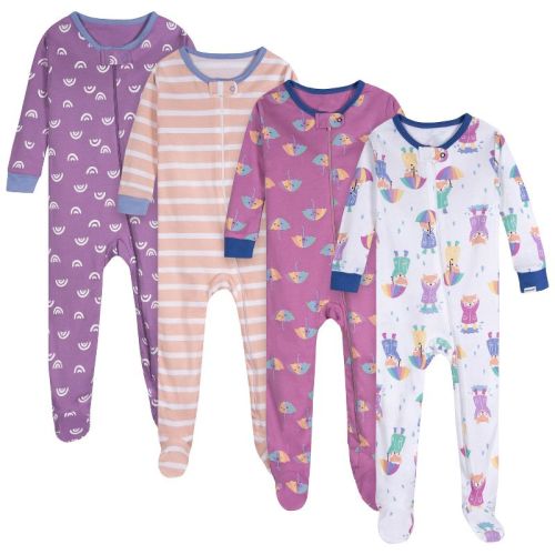 Onesies Brand Baby Girls' 4-Pack Union Suits