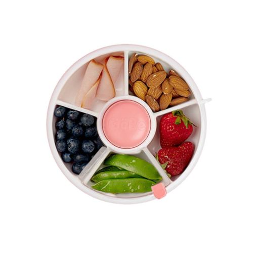 GoBe Kids' Small Snack Spinner Flip Bundle with Sticker Sheet and Hand - 11oz Strap Baby Food Storage