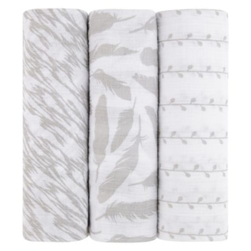 Ely's & Co. Cotton Muslin Swaddle Blanket - 3 Pack - 42"x42"