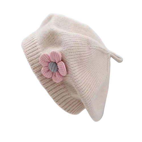 Winter Beret Princess Girls Warm Hat Lovely Knitted Caps Windproof Hats Baby Stylish Bonnet for Infant 6M-4T