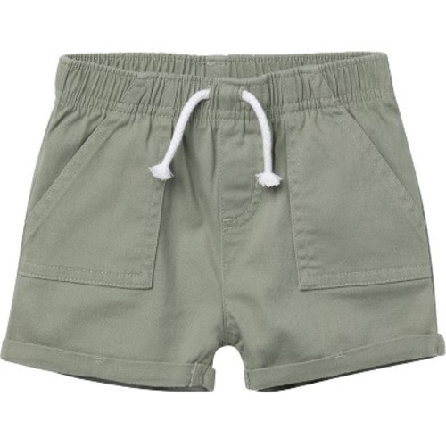 Gerber Baby Girls' Cuffed Twill Shorts, Olive, 0-3 Months