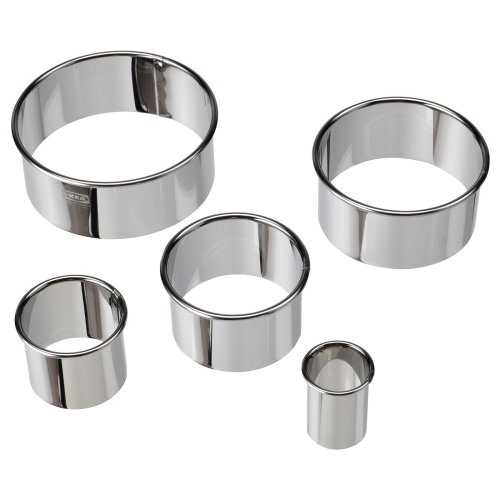 LÄTTBAKAD Cookie cutter, set of 5 - silver color