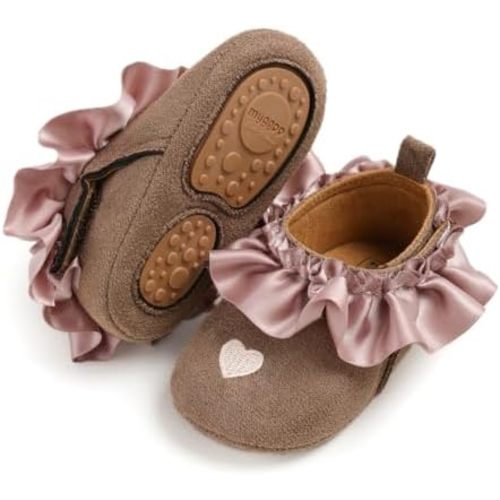 Baby Girls Mary Jane Flats with Bowknot Floral Princess Wedding Dress Shoes Soft Newborn Infant Crib First Walkers Prewalker