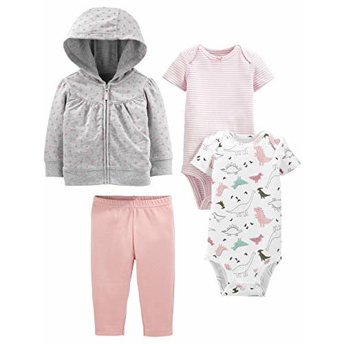 Simple Joys by Carter's Baby Girls' 4-Piece Fleece Jacket, Pant, and Bodysuit Set