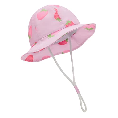 Durio UPF 50+ Baby Sun Hat - Wide Brim Beach Bucket Hats for Infant Girls 0-4T, Outdoor Summer Hat for Newborn to Toddler