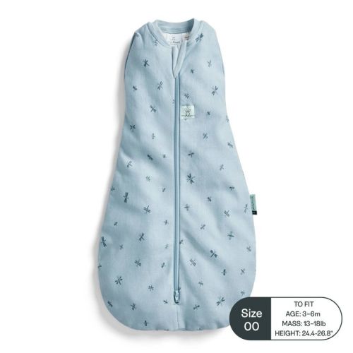 ergoPouch 1.0 TOG Organic Cocoon Swaddle Sack - Dragonflies 3-6m