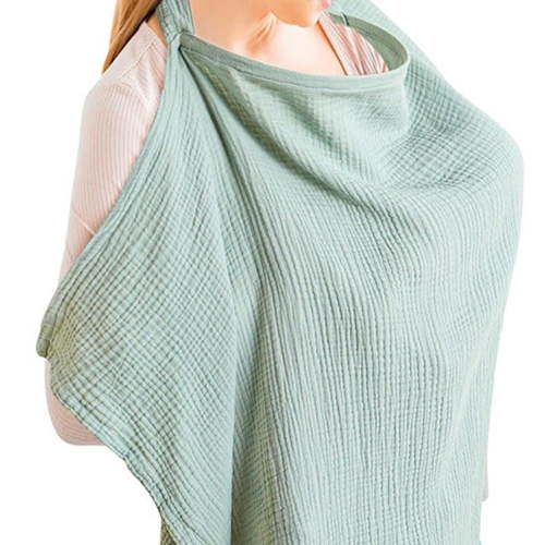 Muslin Nursing Cover For Baby Breastfeeding,Soft Breathable Breastfeeding Cover with Privacy Hoop,Adjustable Nursing Rigid A