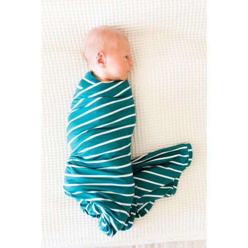 HUNTER GREEN + WHITE STRIPE | SWADDLE