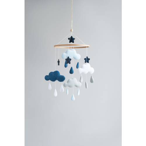 Cloud baby mobile, boy nursery decor, expecting mom gift