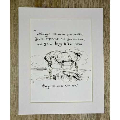 Charlie Mackesy mounted print - The Boy, The Mole, The Fox and The Horse book page art