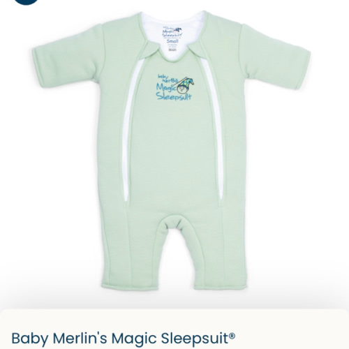 Sage Green Baby Merlin’s Magic Sleepsuit – 100% Cotton Sleep Solution