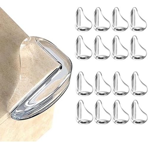 16 Pack Corner Protector for Baby, Clear Corner Protectors, Furniture Corner Guard & Edge Safety Bumpers to Cover Sharp Furniture & Table Edge