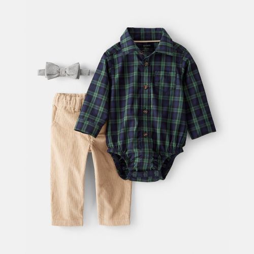 Baby Boy Carter's 3-pc. Plaid Print Bodysuit, Bowtie & Pant Set