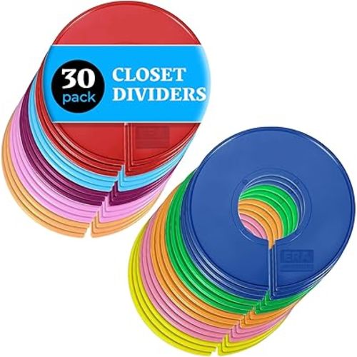 Set of 30 Color Closet Dividers for Hanging Clothes – Clothing Rack Dividers for Organization