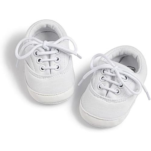 Morbido Infant Baby Boys Girls Canvas Sneaker Toddler Slip On Anti Skid Newborn First Walkers Candy Shoes for 0-18 Months