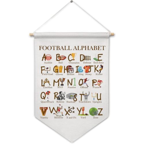 ArtisaEura Hunting Alphabet Wall Canvas Banners, Woodland Nursery Decor, Alphabet Educational Hanging Display Pennant Banner Flags, ABC Nursery Wall Decor for Kids Toddler Room Bedroom Playroom