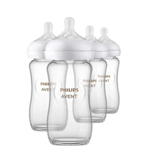 Amazon.com : Philips AVENT Glass Natural Baby Bottle with Natural Response Nipple, Clear, 4oz, 4pk, SCY910/04 : Baby