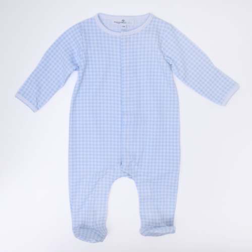 Mini Checks Footie - Blue