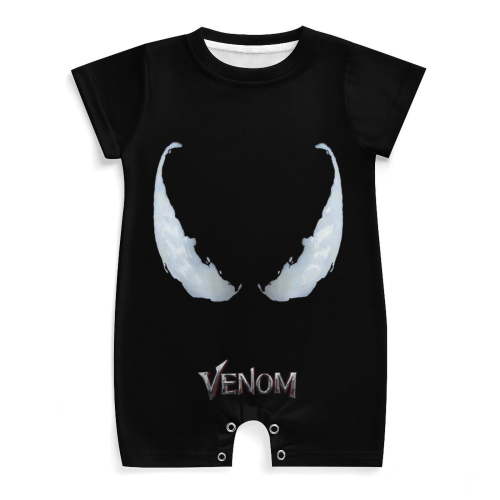 Venom Film Logo Baby Romper Jumpsuit Summer Short Sleeve One-Piece Outfit Clothing Set Newborn Infant Toddler Bodysuits