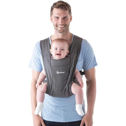 Ergobaby Embrace Baby Carrier Newborn to Toddler - Breathable Baby Carriers for Summer - Cozy Essentials (7-25 Pounds), Ponte Knit, Heather Grey