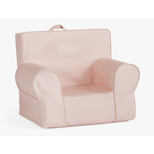 Anywhere Chair®, Sepia Rose Twill
"Lily" in Olivia font in white