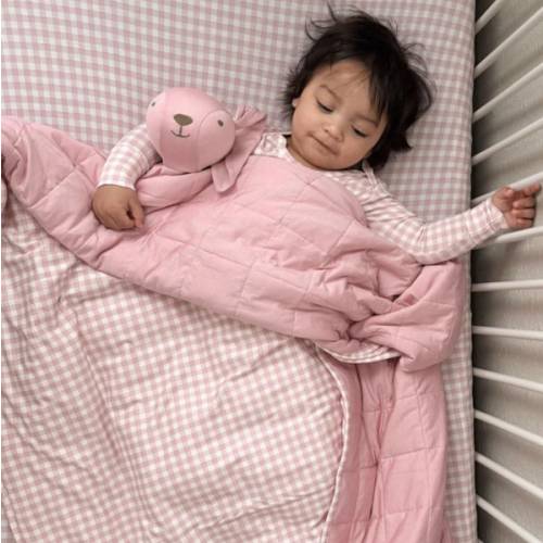 Pink Gingham 1.0 TOG Bamboo Viscose Baby Cloud Blanket | Cloud Comforter