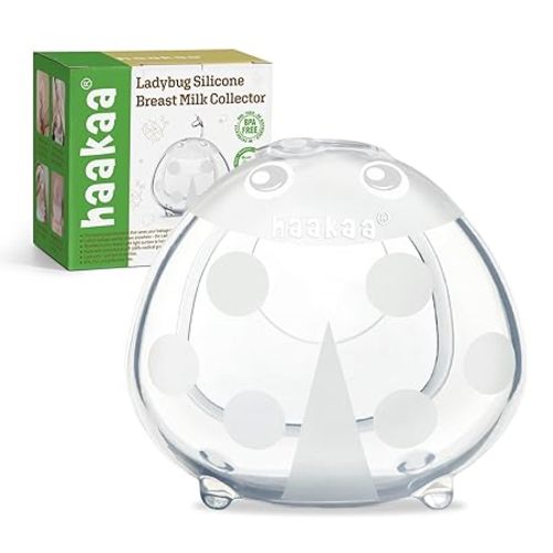 haakaa Ladybug Silicone Breast Milk Collector - Breast Shells Nursing Cup for Breastfeeding, Protect Sore Nipples, Extra-Soft and Reusable, 2.5oz/75ml, 1PC