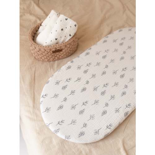 100% Muslin Cotton Fitted Sheets for Anzy Home Moses Baskets
