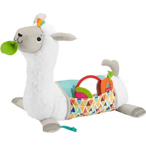Fisher-Price Baby Toy Grow-with-Me Tummy Time Llama Wedge Support with Mirror, Teether & Rattle, Developmental Play for Newborns Ages 0+ Months