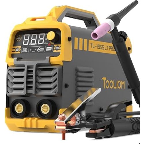 TOOLIOM 195A Stick/Lift TIG Welder with Lift TIG Torch 110V/220V Dual Voltage Welding Machine with Synergic Control Portable MMA Welder Machine with VRD, Hot Start and ARC Force