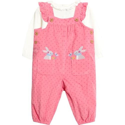 Bunny Appliqué Overalls & Long Sleeve Top Set, 18-24M