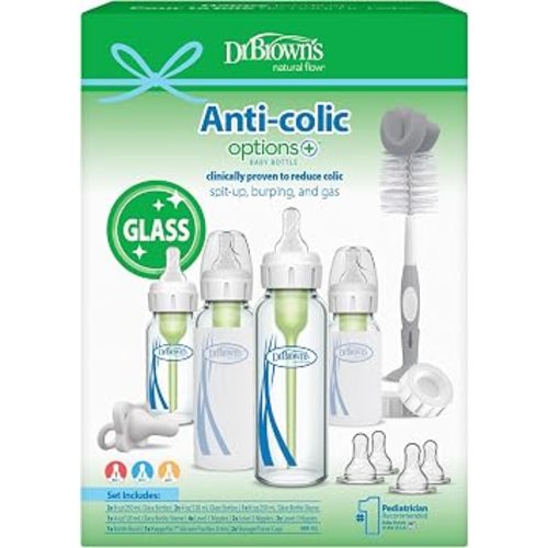 Dr. Brown’s Natural Flow Anti-Colic Options+ Narrow Glass Bottle Starter Set
