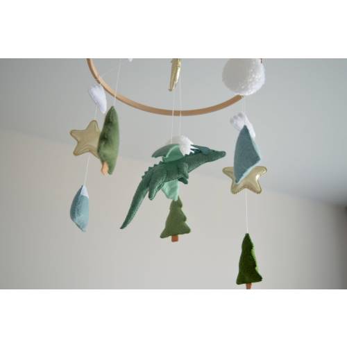 Felt Dragon Nursery Mobile: Woodland Forest Decor