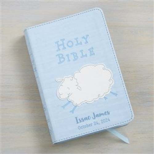 Woolly Lamb Personalized Children's Bible - Blue