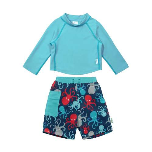 POCKET TRUNKS W/ REUSABLE SWIM DIAPER & RASHGUARD SET – green sprouts