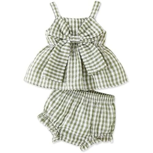 Newborn Baby Girl Clothes Summer Outfits Infant Ruffle Sleeveless Cute Bow Tank Tops 3 6 12 18 Months