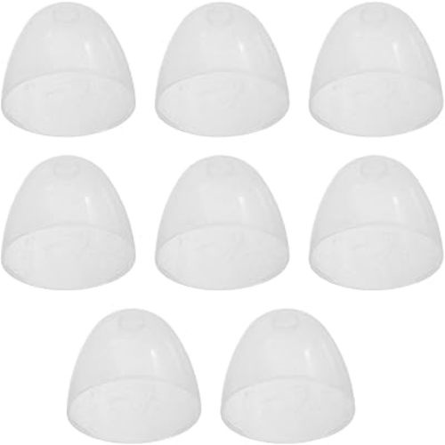 Housoutil Baby Bottle Replacement Caps, 8pcs Wide Mouth Plastic Lids for Feeding Bottles, Transparent Dome Caps for Diameter 2. 44 Inch