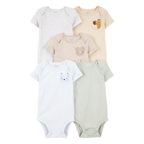 Baby 5-Pack Animals Short-Sleeve Cotton Bodysuits - Carter's | Carter's