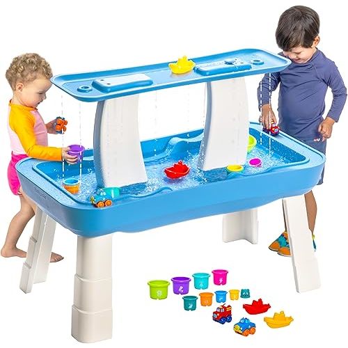 GoSports Water Table With Pump for Toddlers Ages 1.5-4 Years - Outdoor Play Table for Kids With Integrated Circulating Pump
