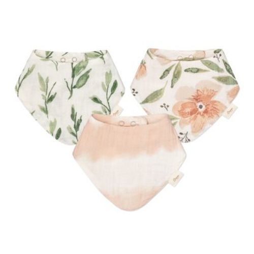 Parker 3-pc. Muslin Baby Bib Set (Pink Floral)