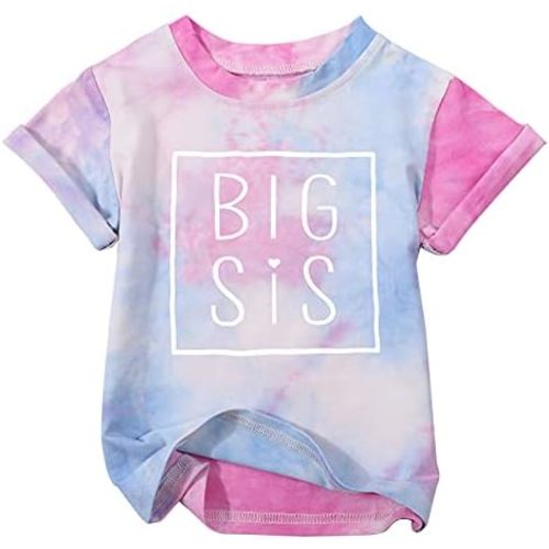 MNLYBABY Big Sister Shirt Toddler Baby Girl Promoted to Big Sister Announcement Tshirt Infant Short Sleeve Clothes