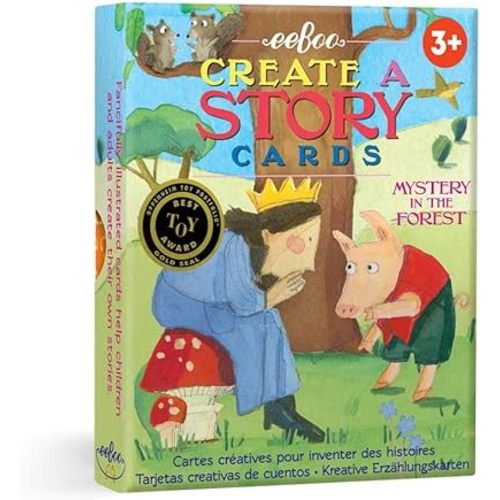 eeBoo: Mystery in The Forest Create a Story Pre-Literacy Cards, 36 Cards with Colorful Characters, Encourages Imagination, for Ages 3 and up