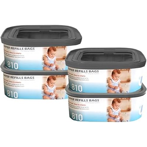 Jumbo Square Refills Disposal Bags Refill Compatible with Diaper Genie4Pack